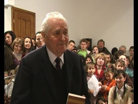 Találkozó Kányádi Sándorral 2011-ben a baróti unitárius templomban.