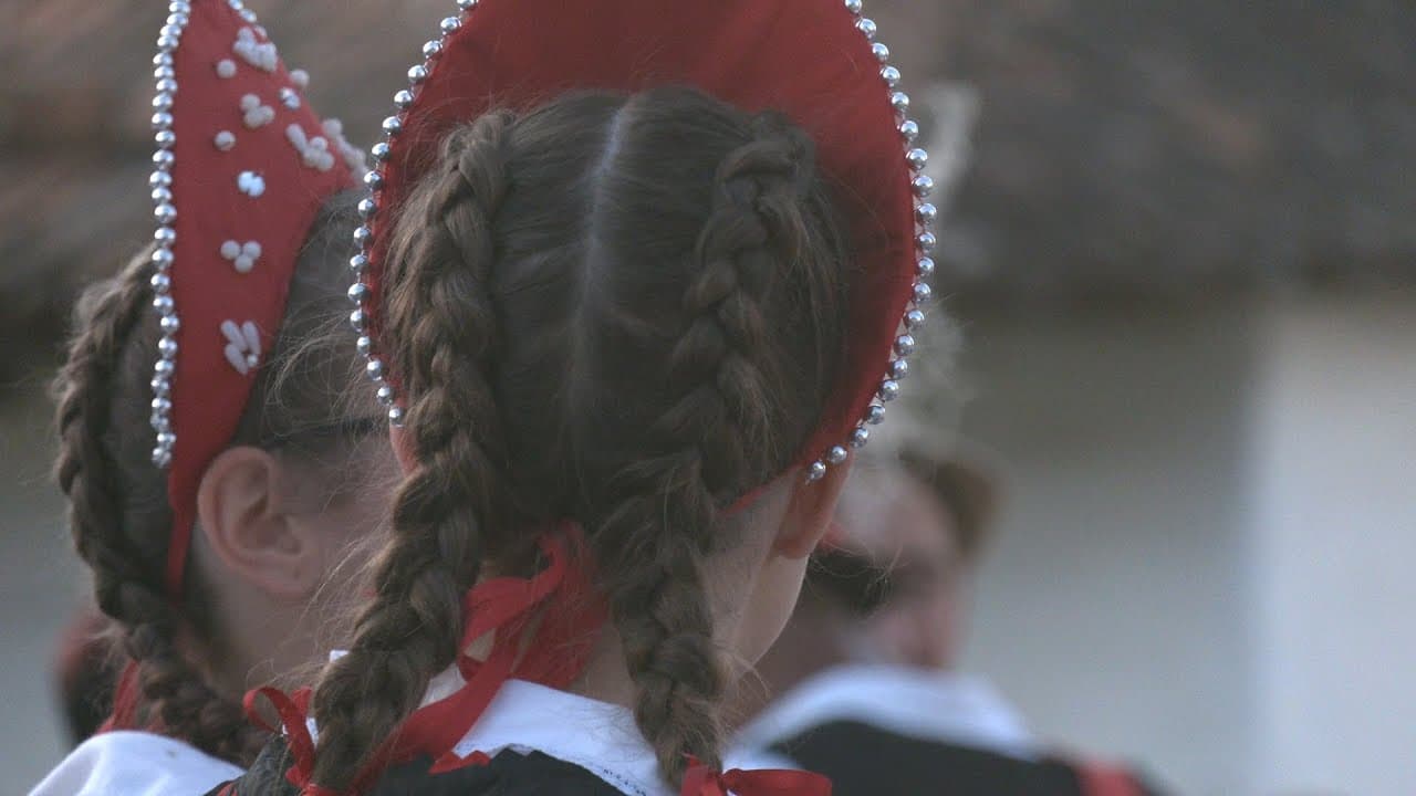 A felsőrákosi fiatalok tánca a szüreti felvonulás után